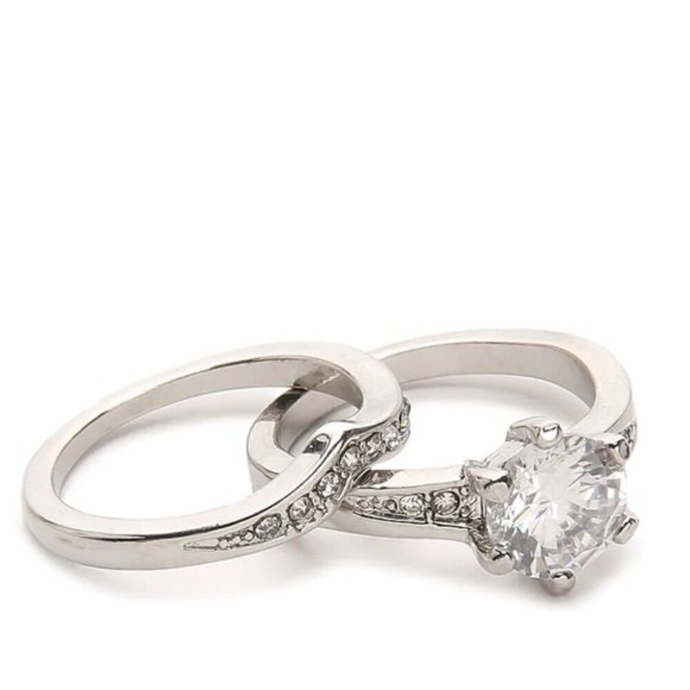 Kelly & Katie Engagement Ring Set Silver